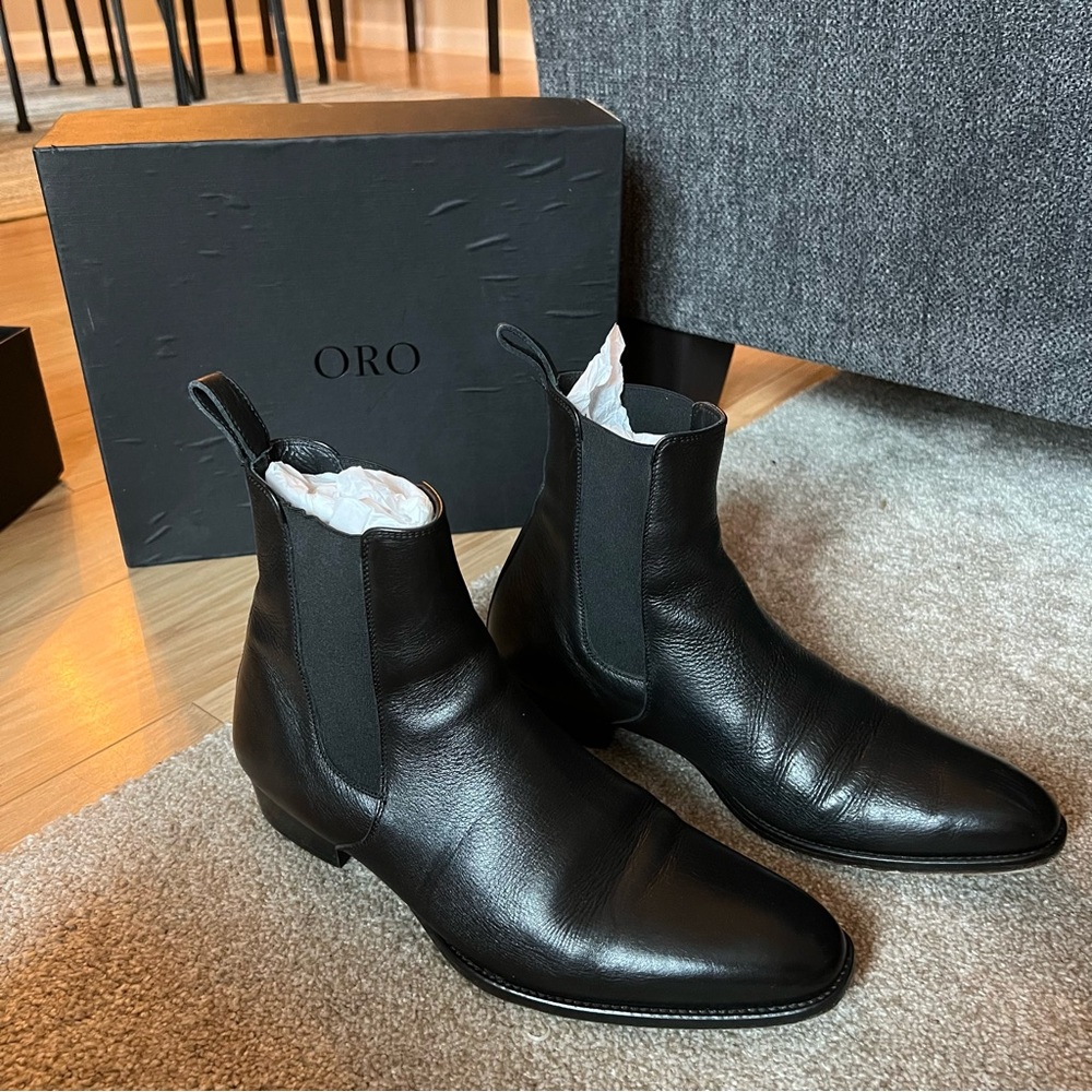 ORO The Leather Granada Chelsea Boot - Black